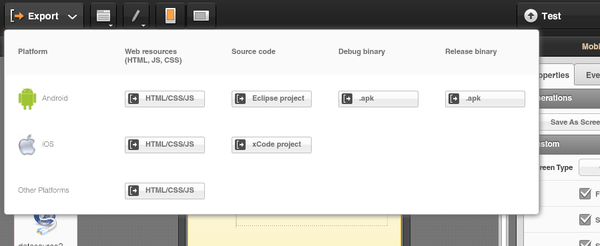 Tiggr Mobile Apps Builder - Export/Build