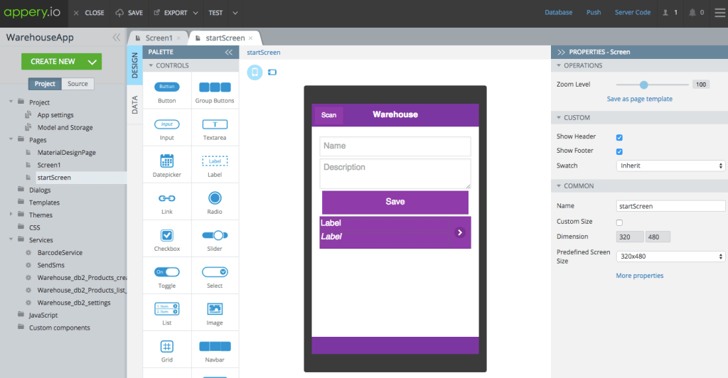 Appery.io App Builder