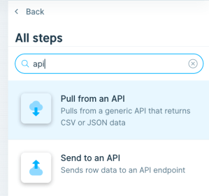How to search for a step (component) in Parabola