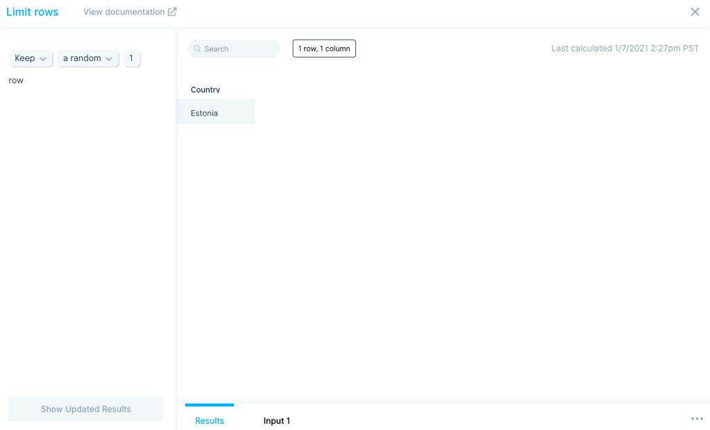 Selecting a random country step