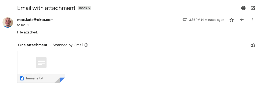 Email with an attachment.