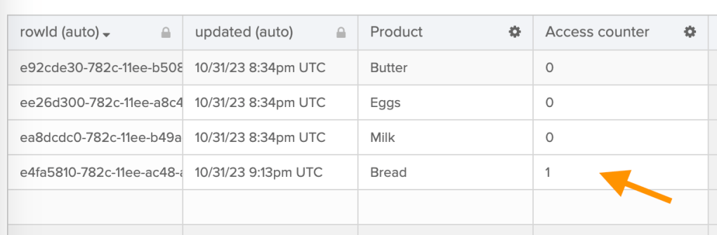 Table after update image