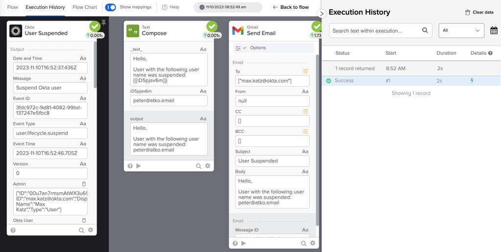 First flow execution image
