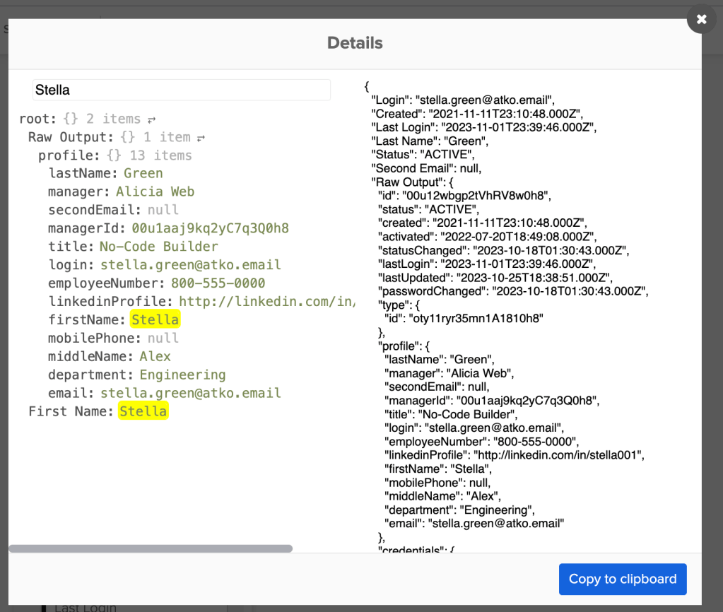Expanding the JSON response