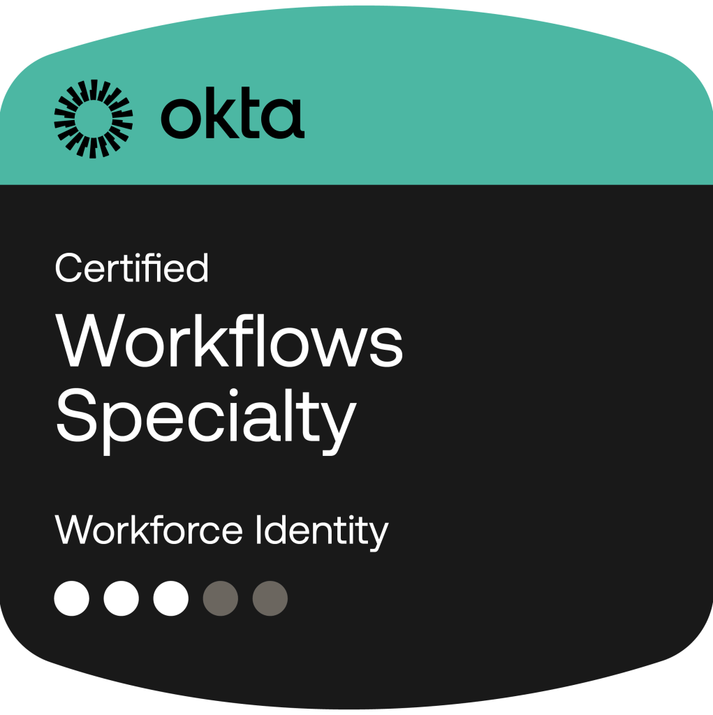 Okta Certified Workflows - Specialty Certification badge.